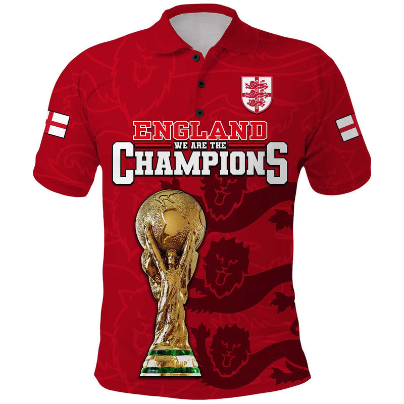 Custom England Football Qatar 2022 Polo Shirt We Are The Champions - Wonder Print Shop