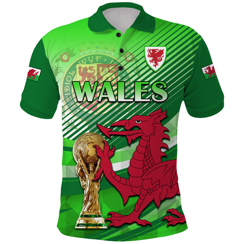 Custom Wales Football Champions Qatar 2022 Sport Style Polo Shirt Green - Wonder Print Shop