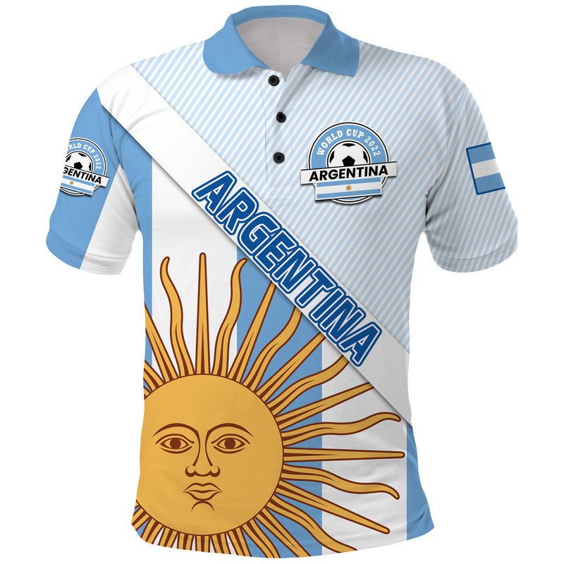 Custom Argentina Sol de Mayo Football Polo Shirt - Wonder Print Shop
