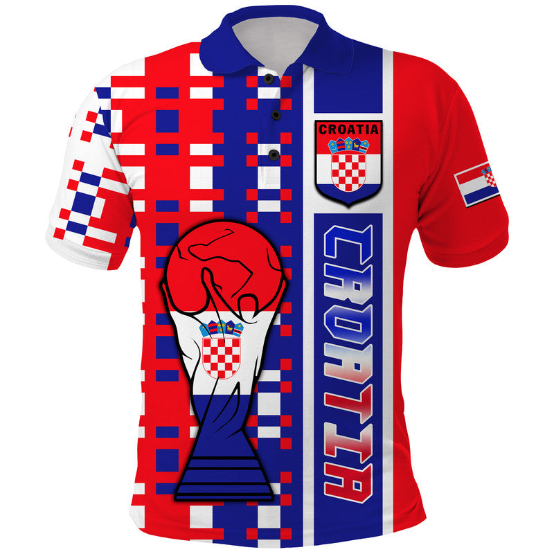 Croatia Football Flag Minimalist Style Polo Shirt - Wonder Print Shop