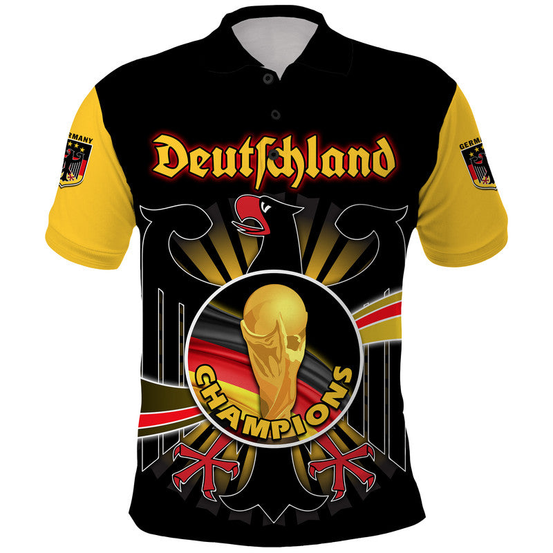 Custom Germany Football Black Eagle Jersey Deutschland Champion Polo Shirt - Wonder Print Shop