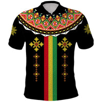 Ethiopia Cross Polo Shirt Geometric Ethnic - Wonder Print Shop