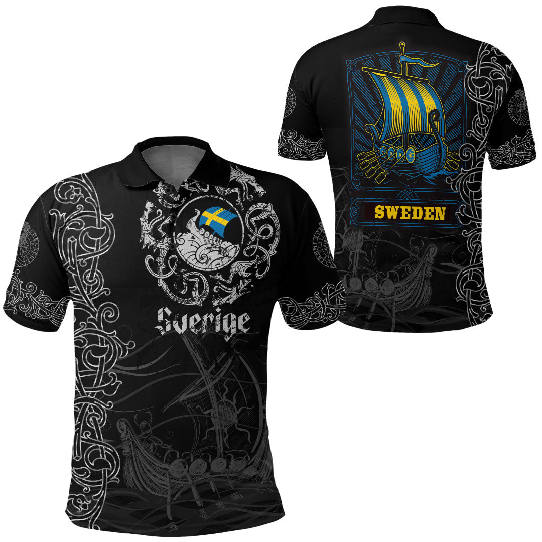 Viking Clothing Viking Drakkar Sweden Warship Polo Shirt RLT12 - Wonder Print Shop