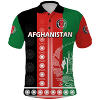 (Custom Text And Number) Afghanistan Mens Cricket Team Afghan Traditional Pattern Polo Shirt - Wonder Print Shop