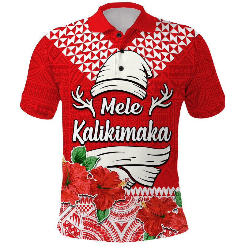 Hawaii Hibiscus Flower Mele Kalikimaka Polo Shirt - Wonder Print Shop