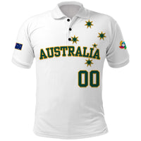 (Custom Text And Number) Baseball 2023 Australia Home Kit Polo Shirt - Wonder Print Shop
