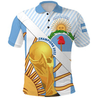 Custom Argentina Champions Polo Shirt Football 2022 La Albiceleste Sol de Mayo - Wonder Print Shop