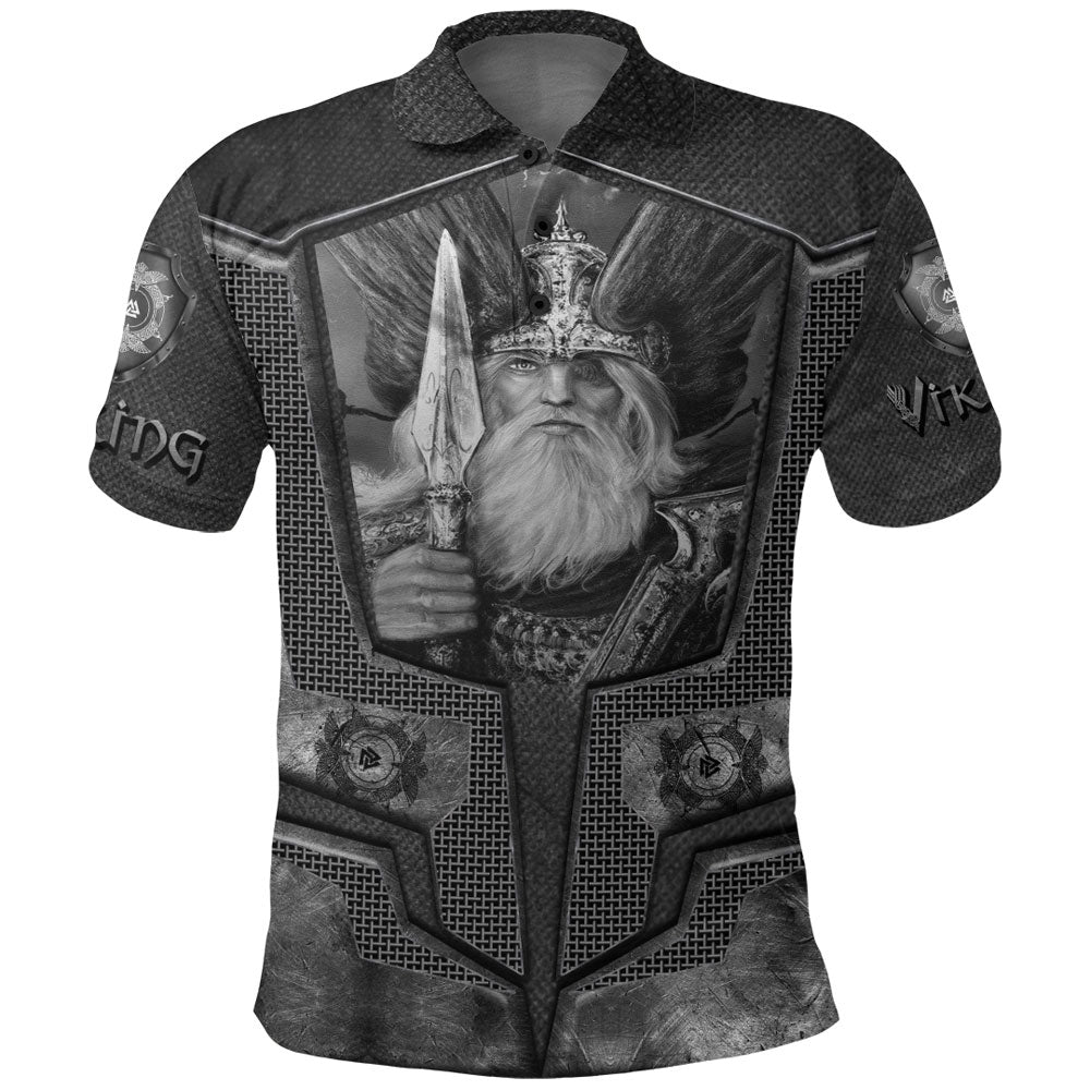 Viking Clothing Armor 3D Style Viking Odin Tattoo Polo Shirt RLT12 - Wonder Print Shop