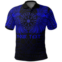 Custom Viking Polo Shirt Odins Celtic Two Ravens Blue Version Polo Shirt RLT12 - Wonder Print Shop