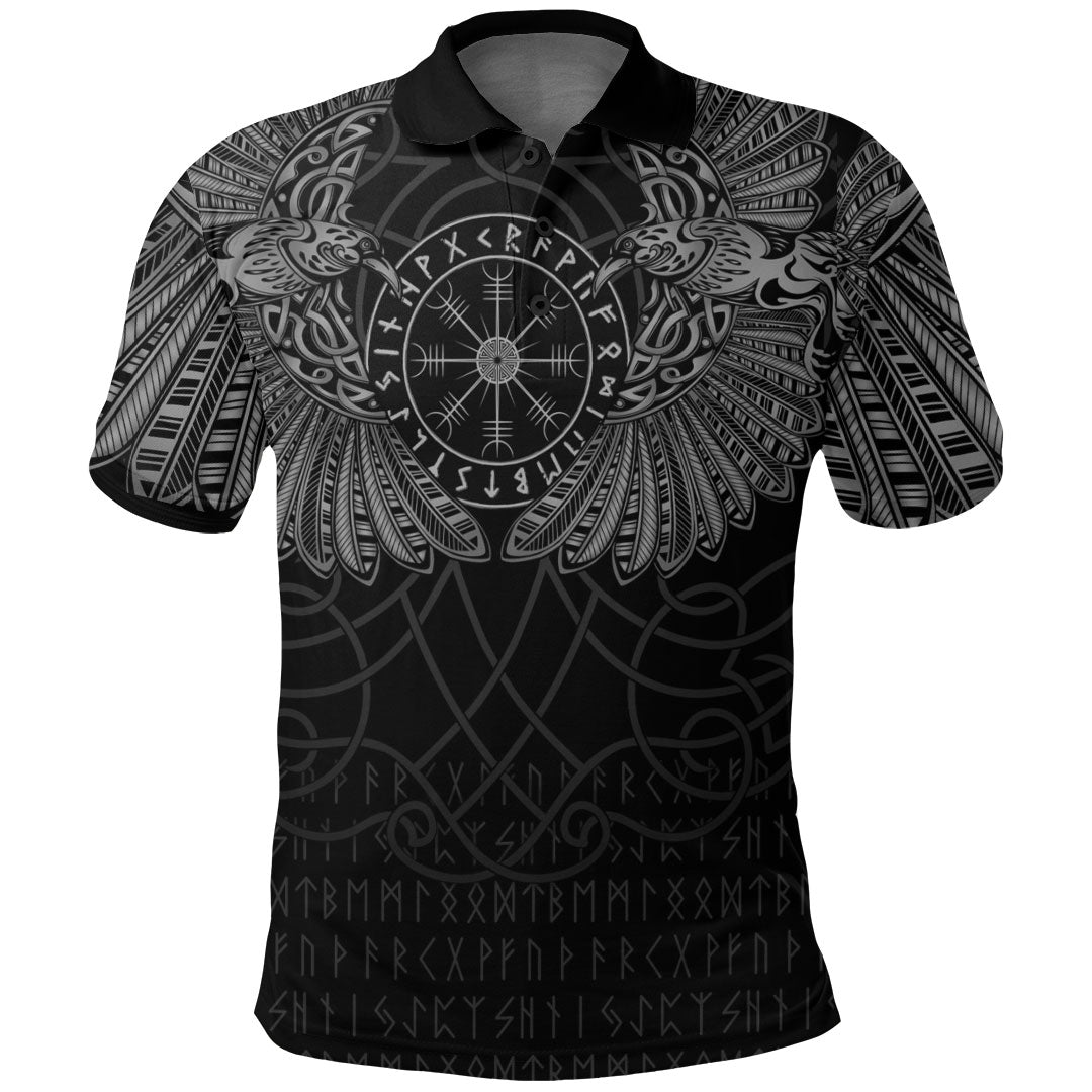Viking Clothing Viking Odins Celtic Two Ravens Special Version Polo Shirt RLT12 - Wonder Print Shop