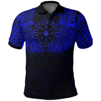 Viking Clothing Viking Odins Celtic Two Ravens Blue Version Polo Shirt RLT12 - Wonder Print Shop