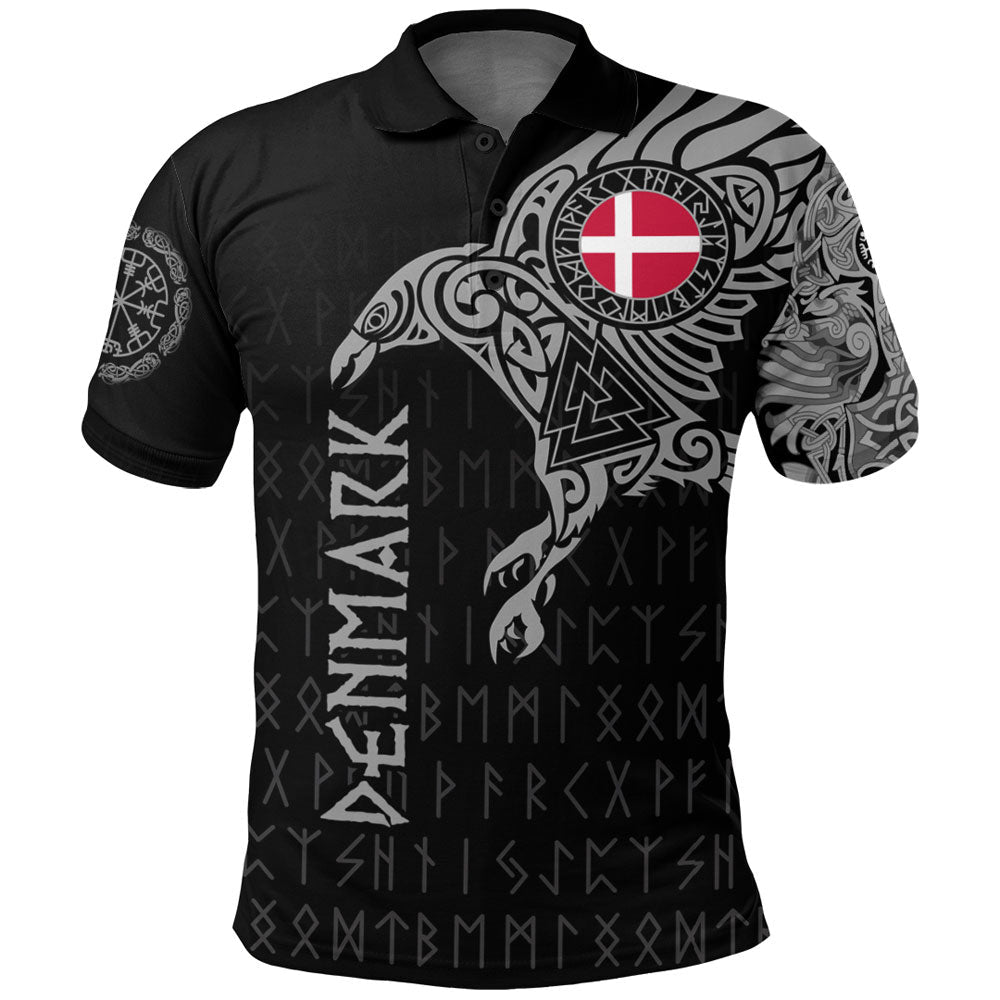 Viking Polo Shirt The Raven Of Odin Tattoo Denmark - Wonder Print Shop