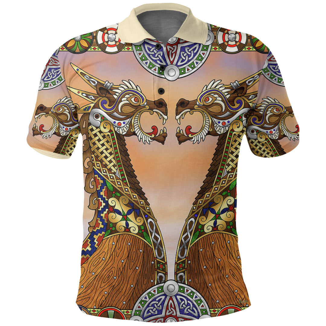 Viking Clothing Drakkar Viking Ship Polo Shirt RLT12 - Wonder Print Shop