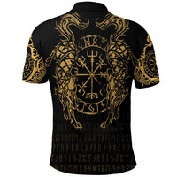 Viking Clothing Viking Compass Vegvisir Tattoo Gold Version Polo Shirt RLT12 - Wonder Print Shop