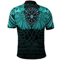 Viking Clothing Viking Odins Celtic Two Ravens Cyan Version Polo Shirt RLT12 - Wonder Print Shop