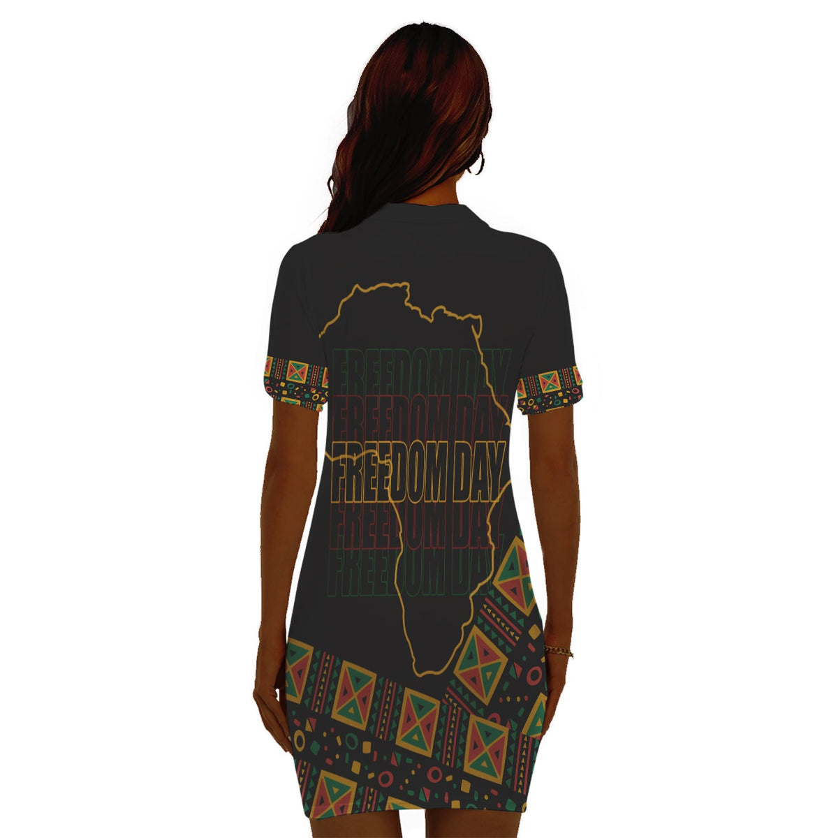 juneteenth-tribal-pattern-polo-dress-freedom-day