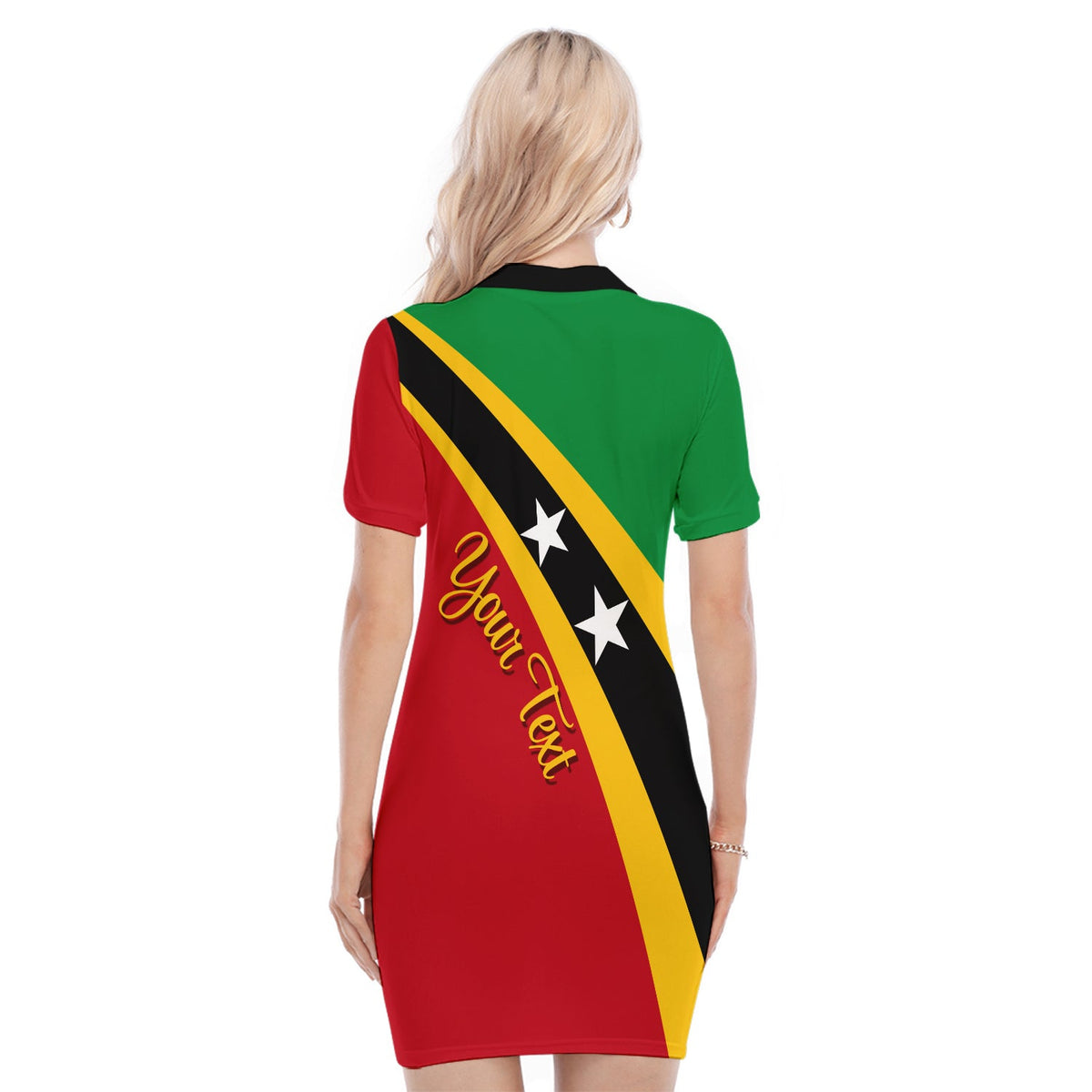 saint-kitts-and-nevis-personalised-polo-dress-skn-flag-simple-style