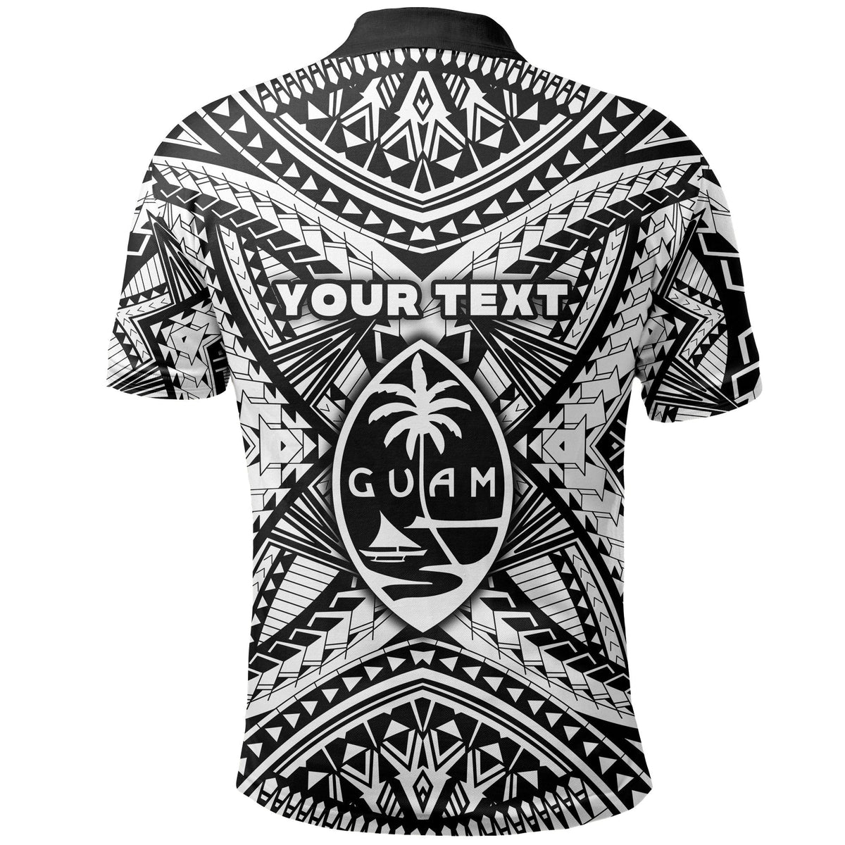 Custom Guam Rugby Polo Shirt Polynesian Patterns White LT16 - Wonder Print Shop