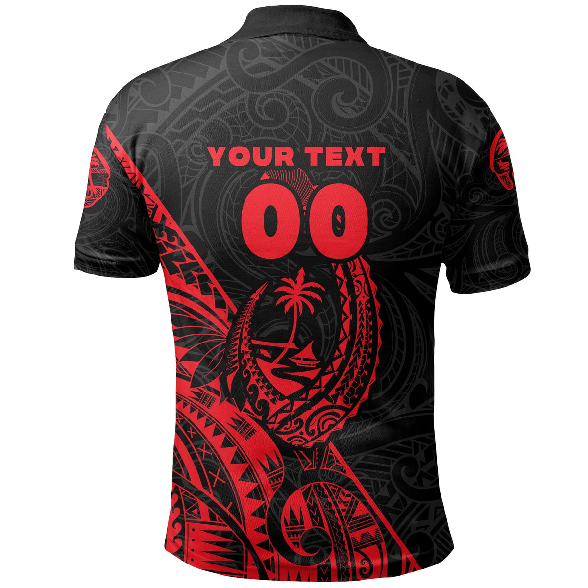 Custom Guam Rugby Polo Shirt Polynesian Patterns Style Red LT16 - Wonder Print Shop
