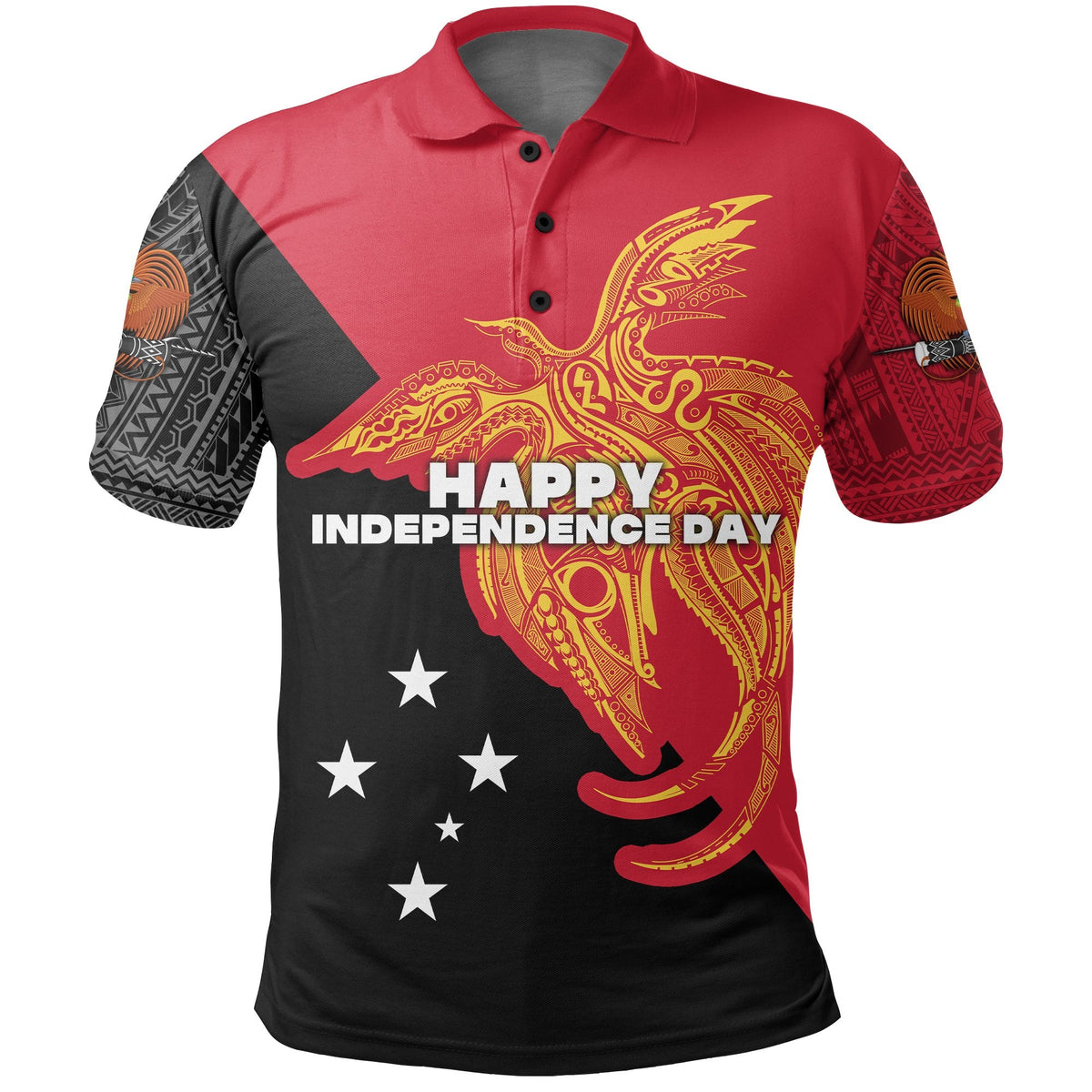 Custom Papua New Guinea Polo Shirt Independence Day Flag Style LT16 - Wonder Print Shop