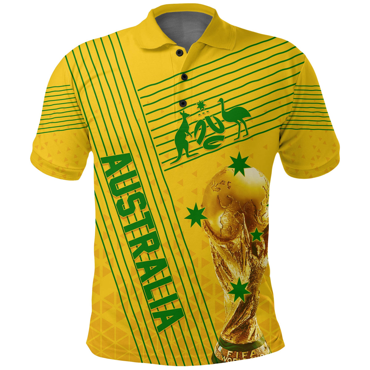 Personalised Australia Soccer WC 2022 Polo Shirt Socceroos Sporty Style - Wonder Print Shop