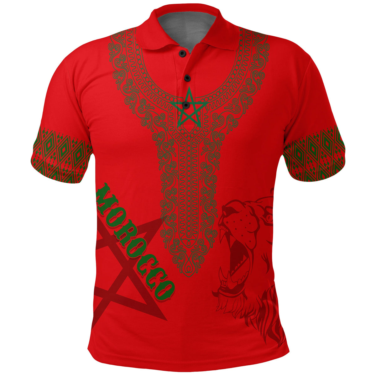 Custom Morocco Soccer Polo Shirt Football 2022 Kaftan Style - Wonder Print Shop