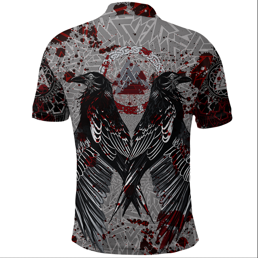 Viking Raven With Valknut Polo Shirt Style Blood RLT12 - Wonder Print Shop