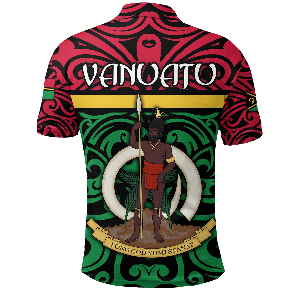 Vanuatu Polo Shirt Melanesian Warrior Version 2 LT4 - Wonder Print Shop