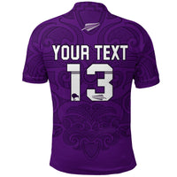 Custom Maori 2021 Polo Shirt Purple Aotearoa Tattoo Custom Text and Number LT13 - Wonder Print Shop