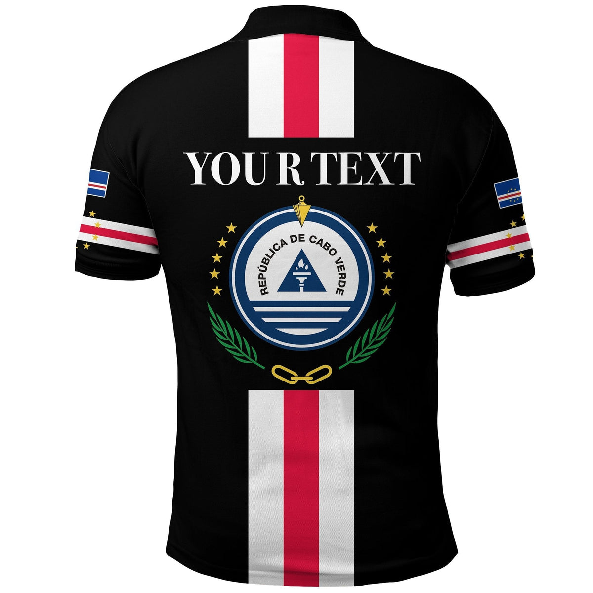 Custom Cape Verde Polo Shirt Striped Version Black LT13 - Wonder Print Shop