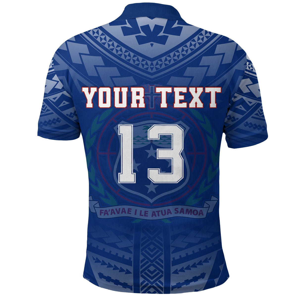Custom Samoa Polo Shirt Simple Custom Polynesian Text and Number LT13 - Wonder Print Shop