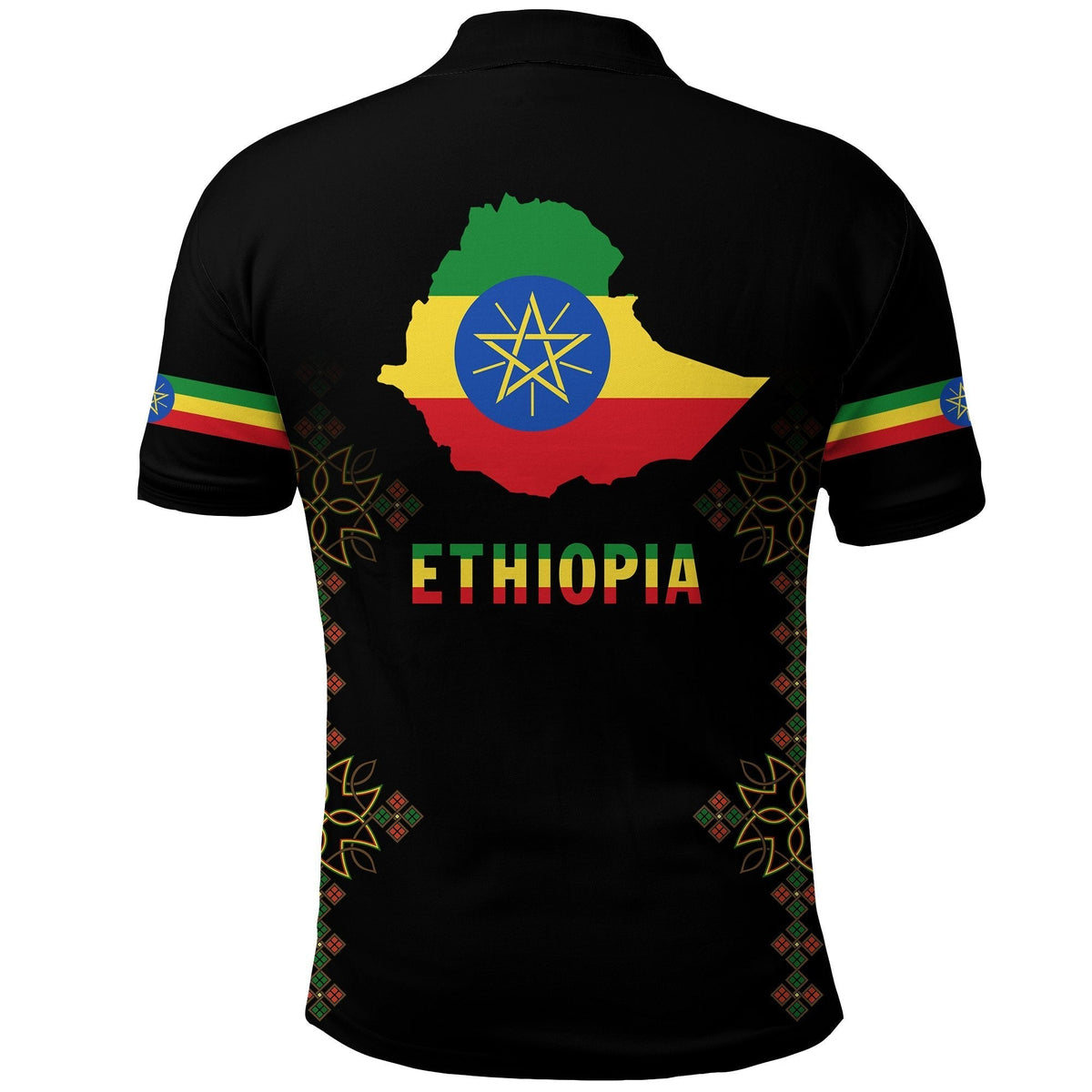 Custom Ethiopia Polo Shirt Version Map LT13 - Wonder Print Shop