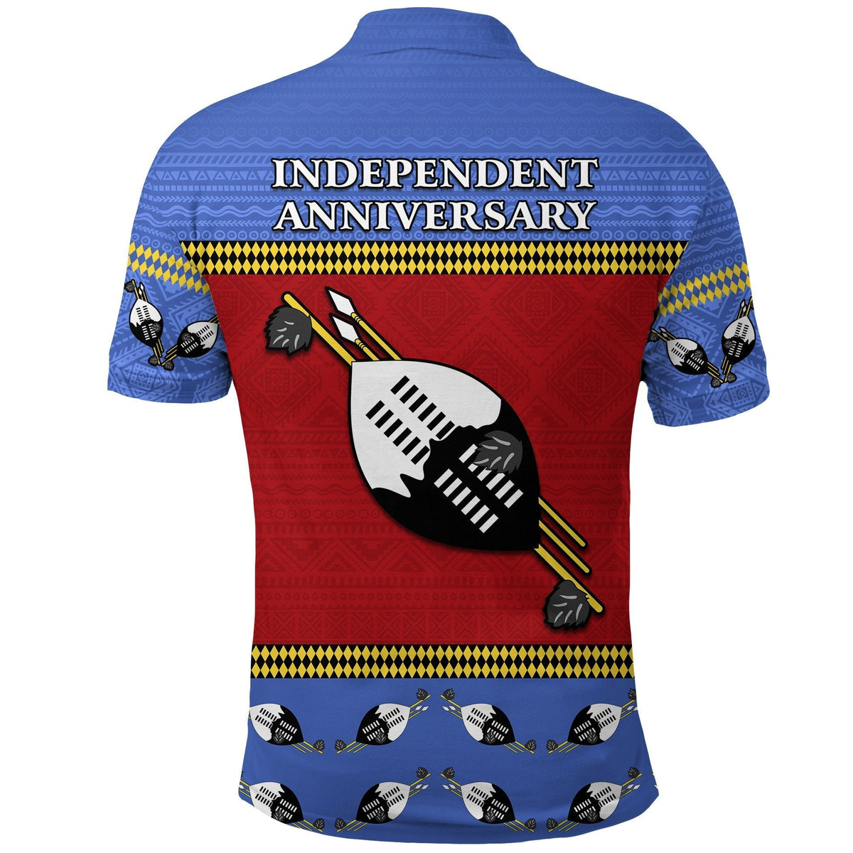 Eswatini Independent Anniversary Polo Shirt Flag and Shield Swaziland LT13 - Wonder Print Shop