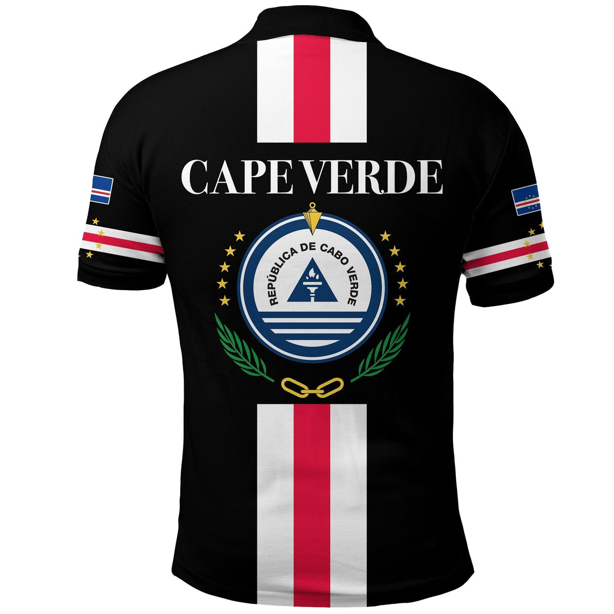 Cape Verde Polo Shirt Striped Version Black LT13 - Wonder Print Shop