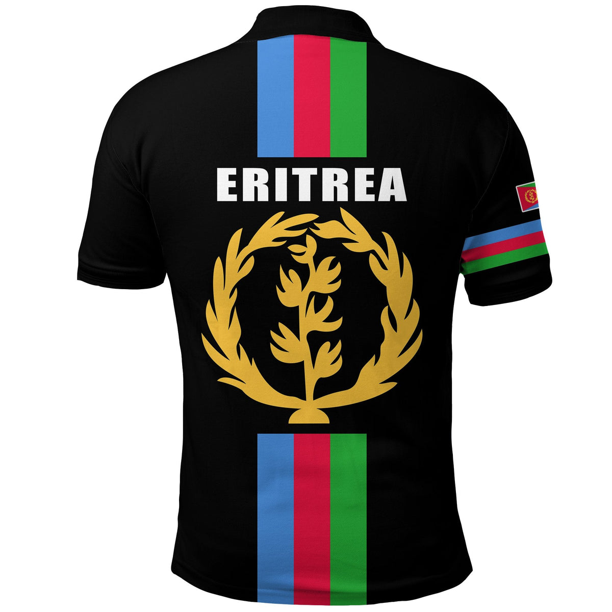 Eritrea Polo Shirt Striped Black LT13 - Wonder Print Shop