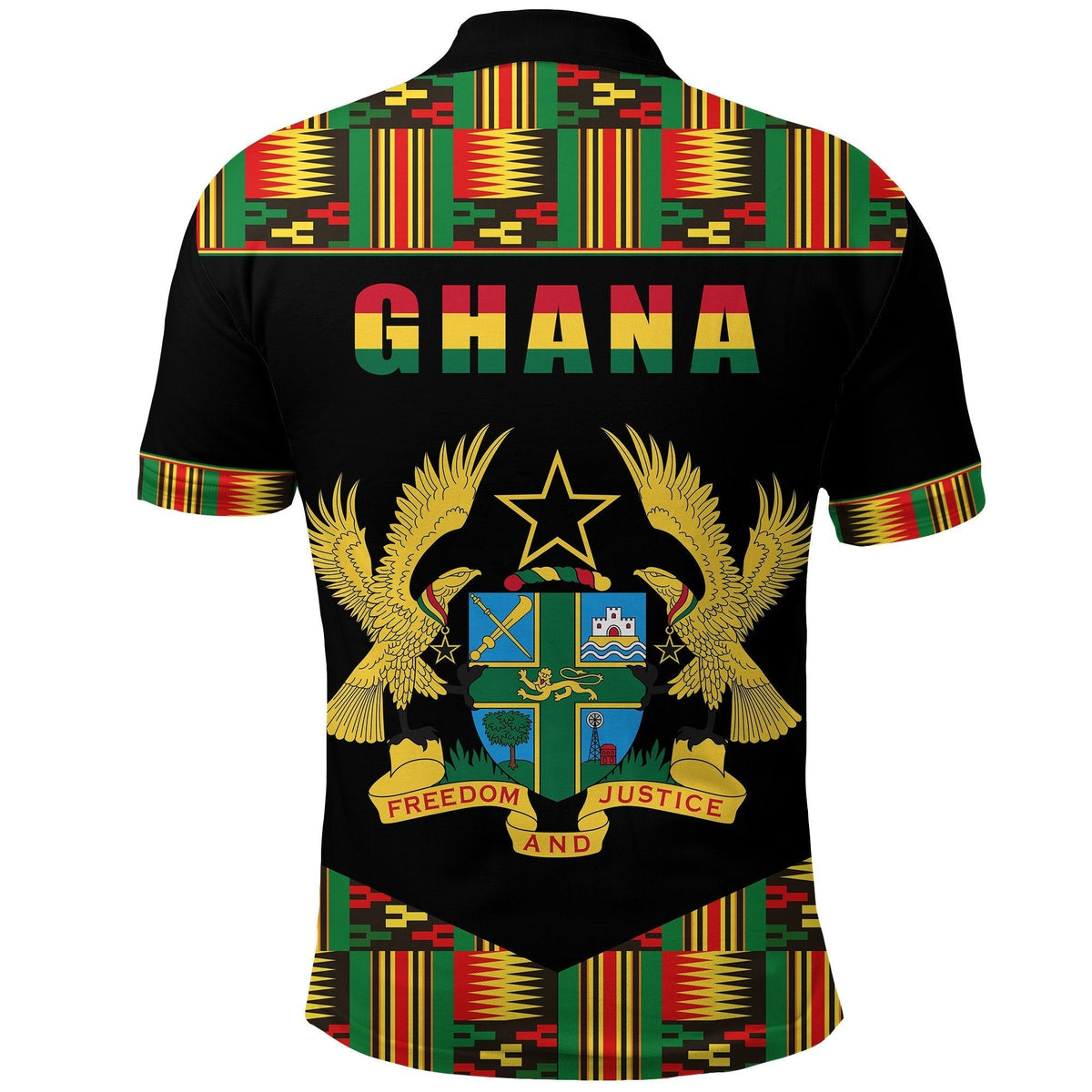 Ghana Proud Polo Shirt Ankara Kente LT13 - Wonder Print Shop