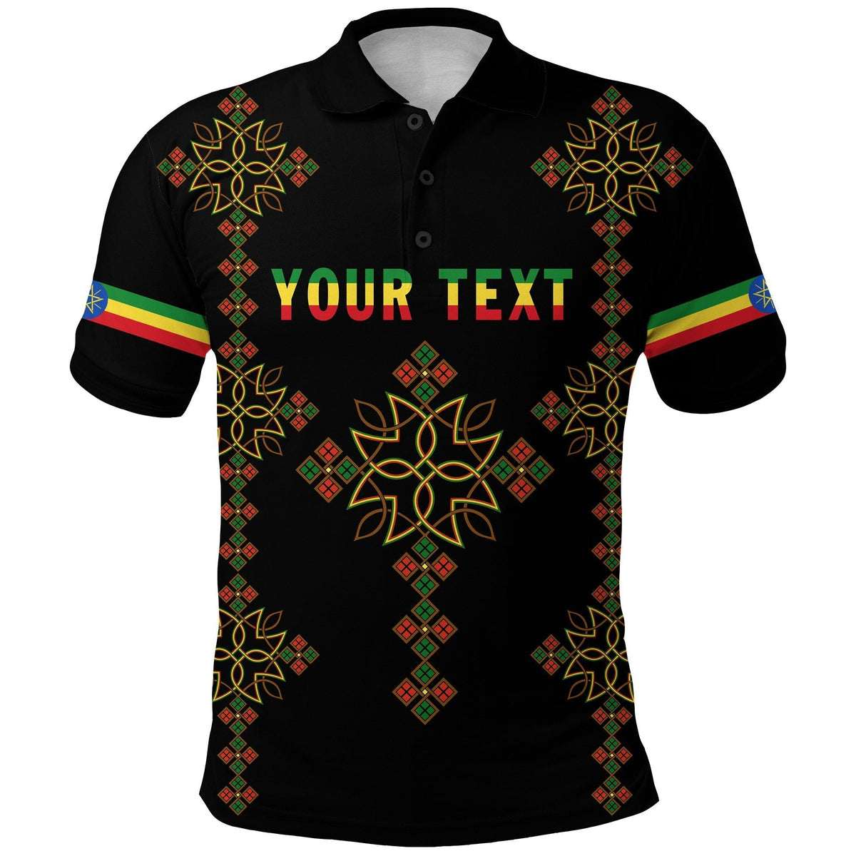 Custom Ethiopia Polo Shirt Version Map LT13 - Wonder Print Shop