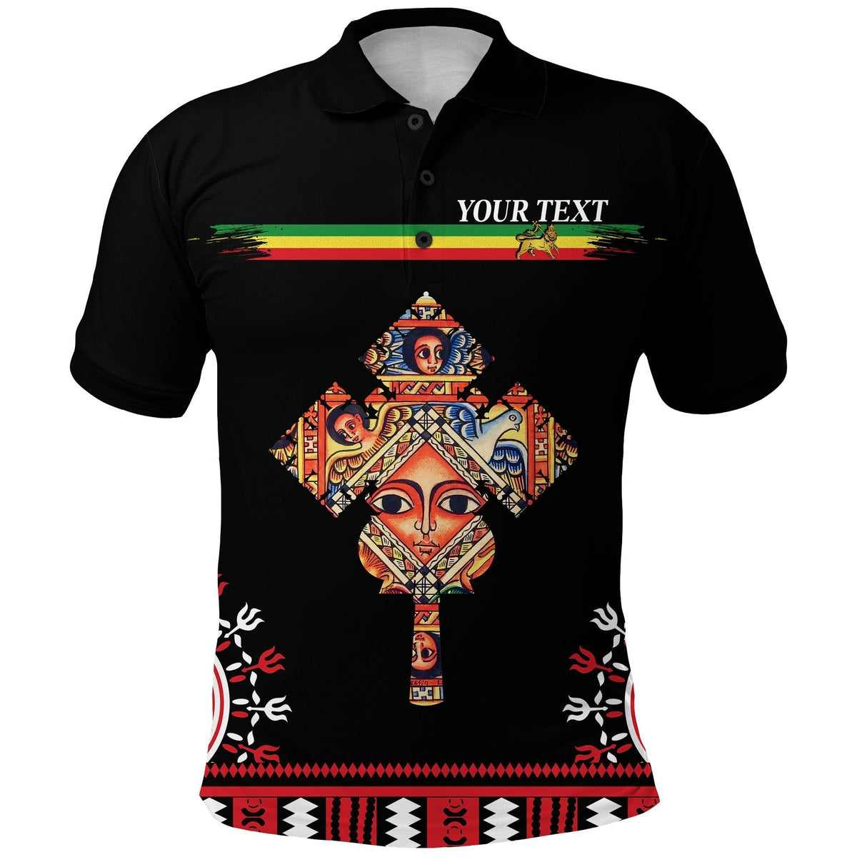 Custom Ethiopia Polo Shirt Ethiopian Cross LT13 - Wonder Print Shop