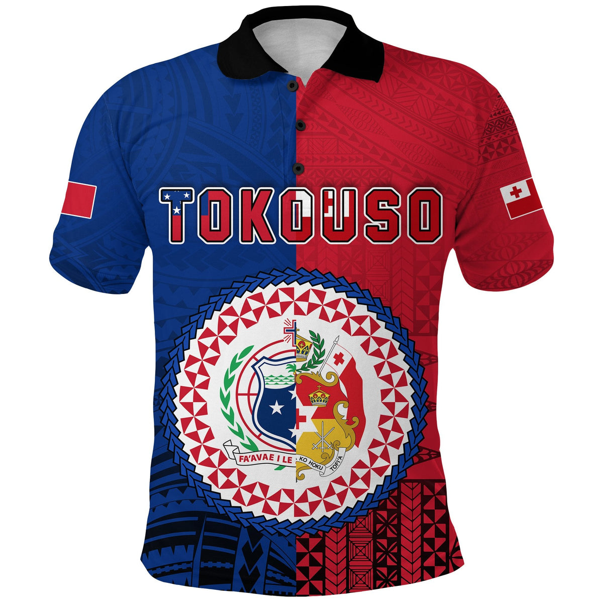 Custom TokoUso Polo Shirt Tonga Samoa Together LT13 - Wonder Print Shop