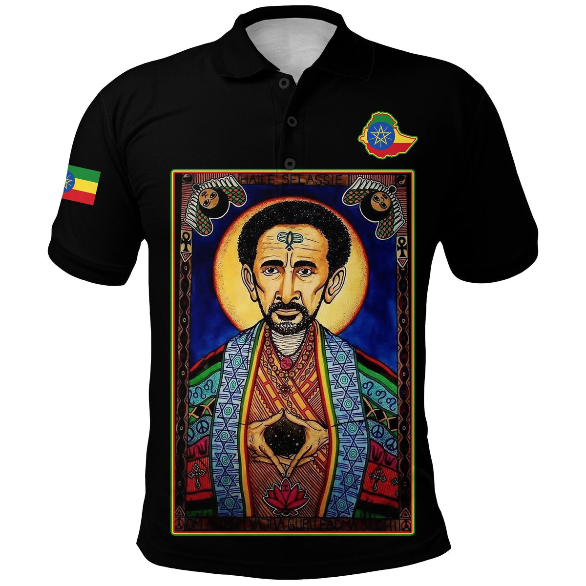 Ethiopia Proud Polo Shirt Haile Selassie I LT13 - Wonder Print Shop