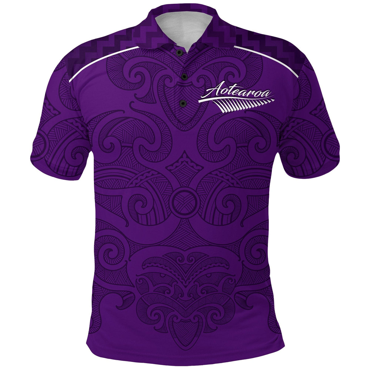 Custom Maori 2021 Polo Shirt Purple Aotearoa Tattoo Custom Text and Number LT13 - Wonder Print Shop