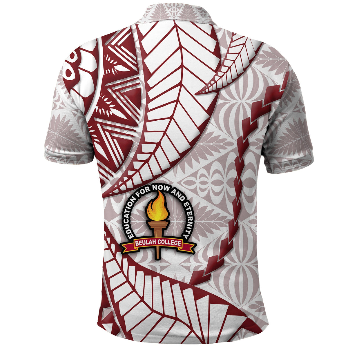 Touola 80 89 Tonga Polo Shirt Emancipation Day Kupesi Pattern No.2 White - Wonder Print Shop