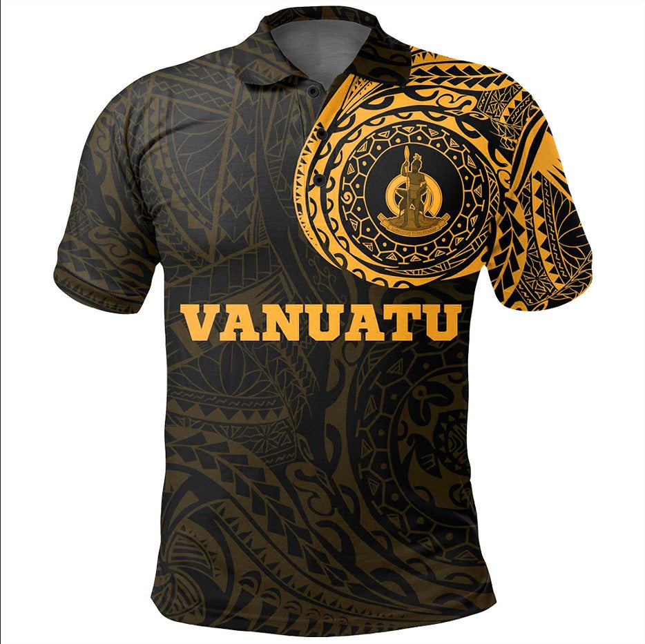 Vanuatu Province Polo Shirt Vanuatu Vanuatu Coat Of Arms Polynesian Tattoo - Wonder Print Shop