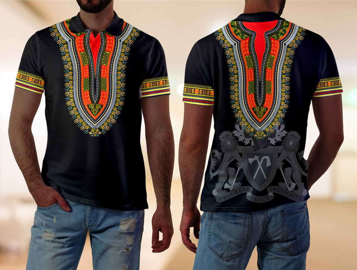 Gambia Happy Independence Day Dashiki Polo Shirt LT2 - Wonder Print Shop