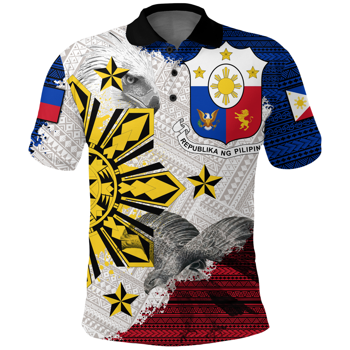 Philippines Filipino Tribal Eagle Polo Shirt LT2 - Wonder Print Shop