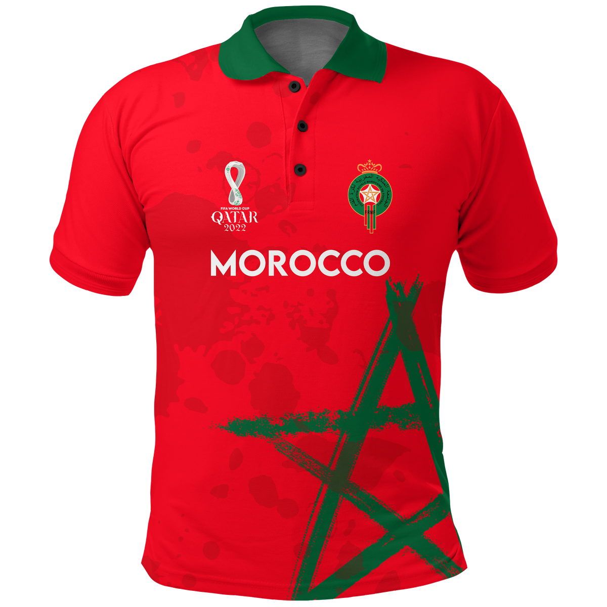 Custom Morocco Polo Shirt Football 2022 LT2 - Wonder Print Shop