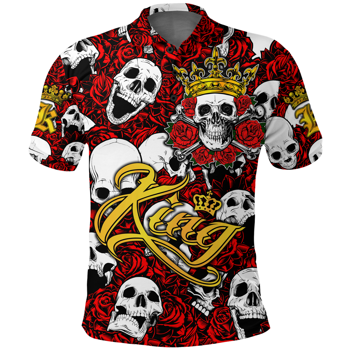 Skull Rose King Death Cannot Divide Us Polo Shirt LT2 - Wonder Print Shop