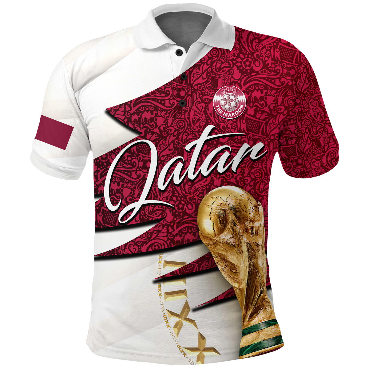 Qatar Football Team Polo Shirt Football 2022 LT2 - Wonder Print Shop