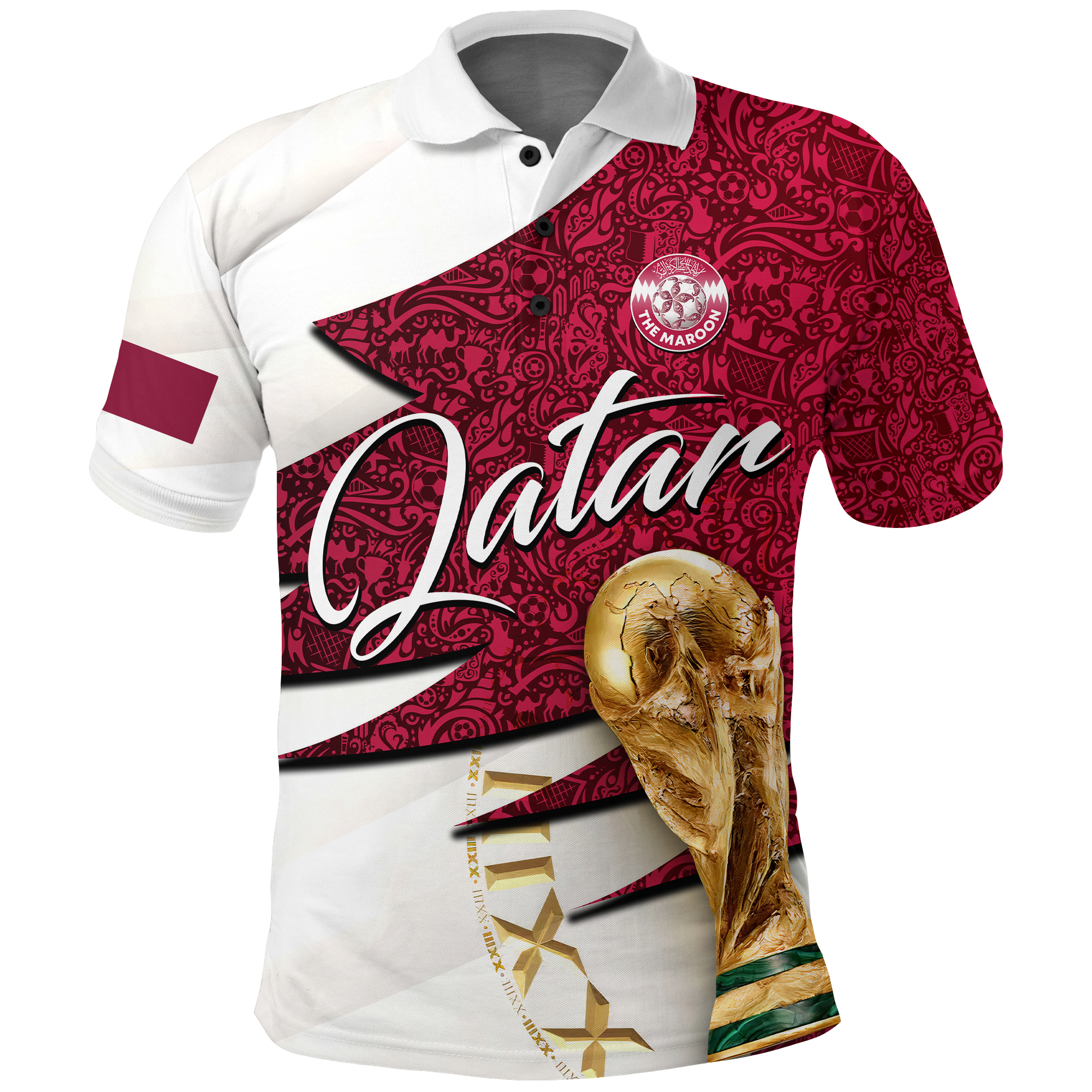 Qatar Football Team Polo Shirt Football 2022 LT2 - Wonder Print Shop