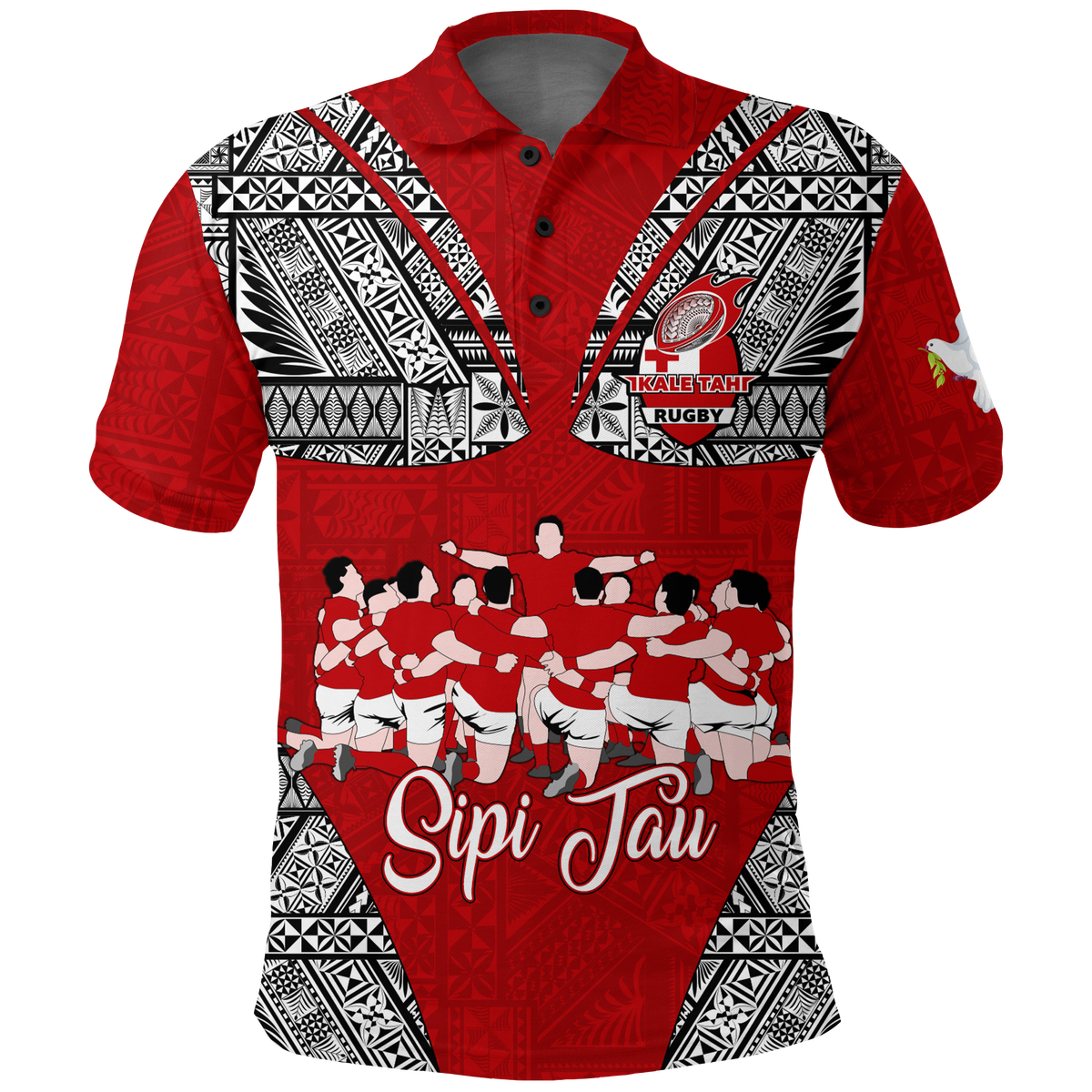 Tonga Rugby Ikale Tahi Sipi Tau Polo Shirt LT2 - Wonder Print Shop